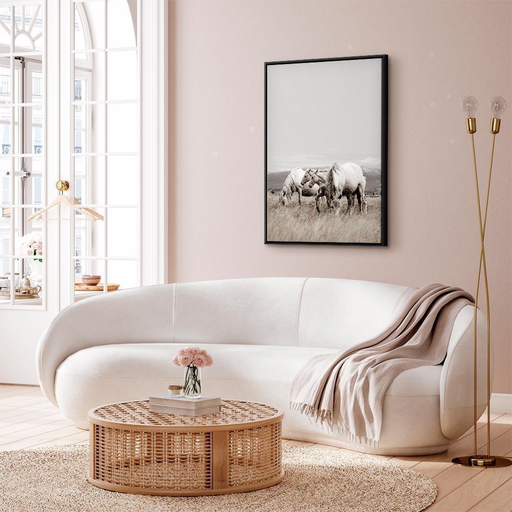 Leinwandbild - White Horses (1 Part) Vertical