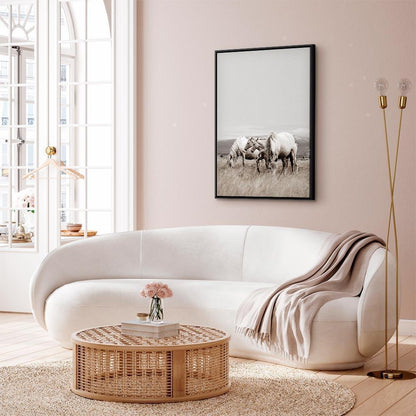 Leinwandbild - White Horses (1 Part) Vertical