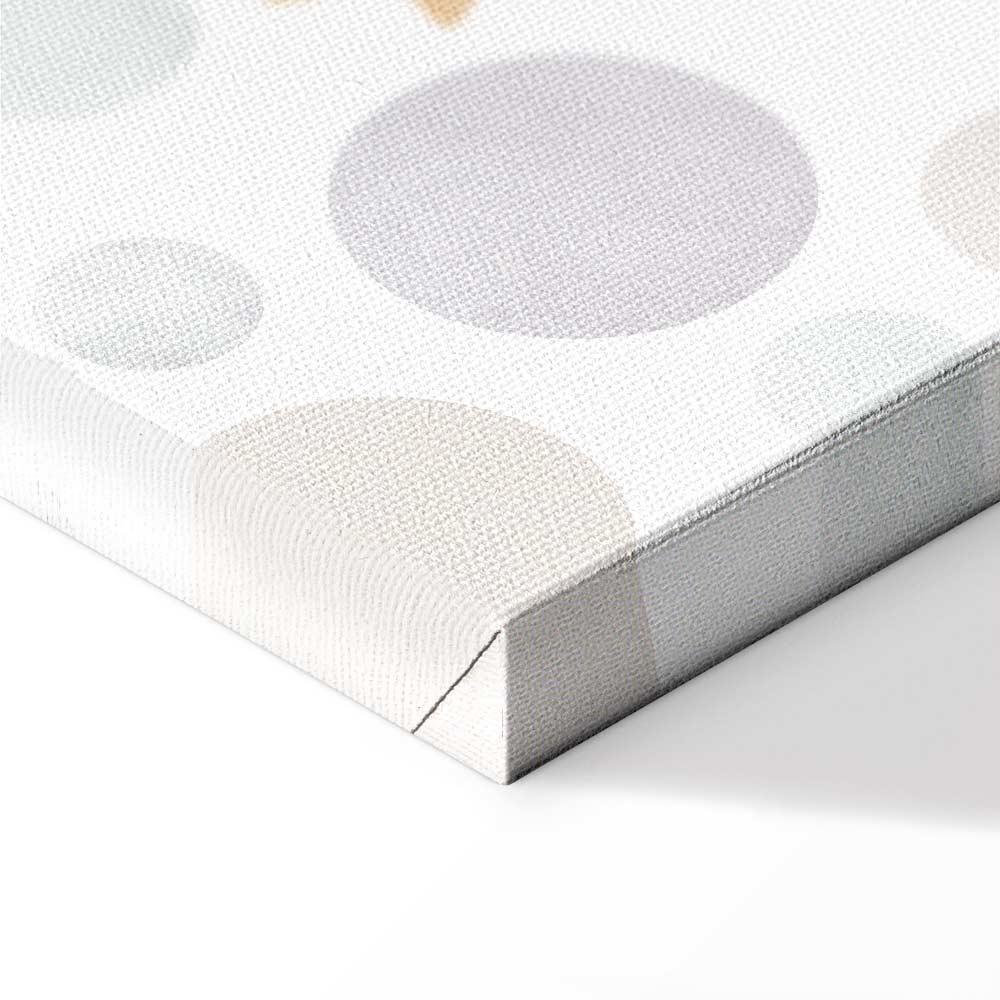 Leinwandbild - Galactic Races - A Bear Participating in Car Races Among Planets Clouds and Stars in Pastel Hues