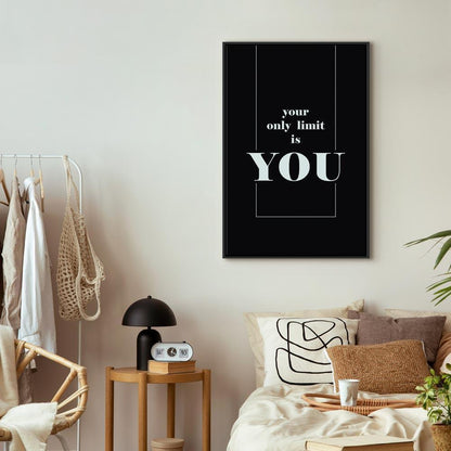 Leinwandbild - Key to Success (1-part) - Black and White English Inscriptions