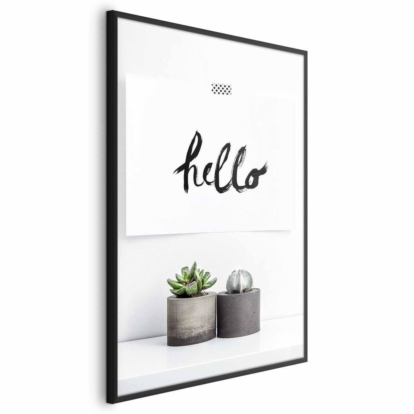 Framed "Scandinavian Home" poster with plants and minimalist design.