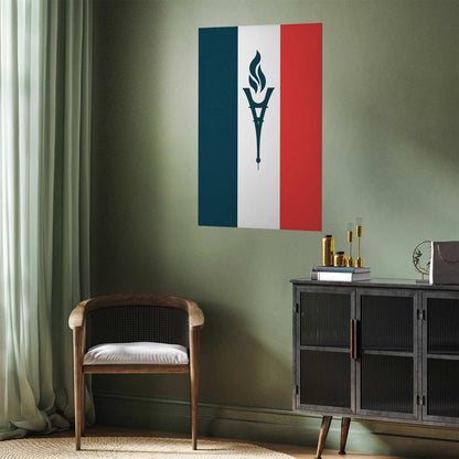 Poster - French Flag with a Torch