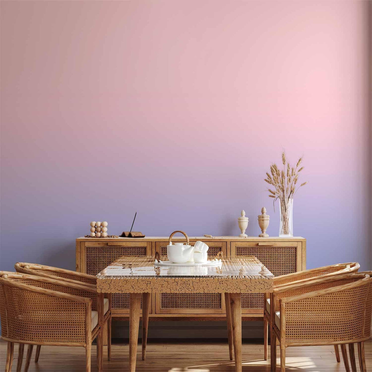 Fototapete - Pink Dawn - Gradient Background from Pink to Cool Blue