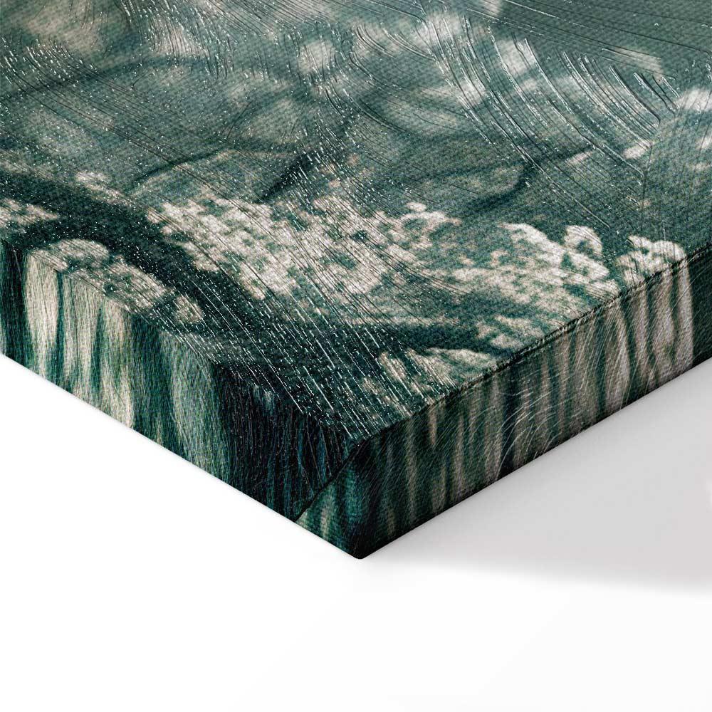 Leinwandbild - View of the Park and Lake Retro Vintage Landscape in Greens