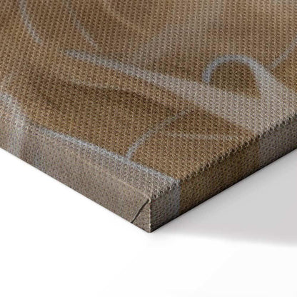 Leinwandbild - Floral Ornaments Carved in Delicate Sepia and Brown Shades