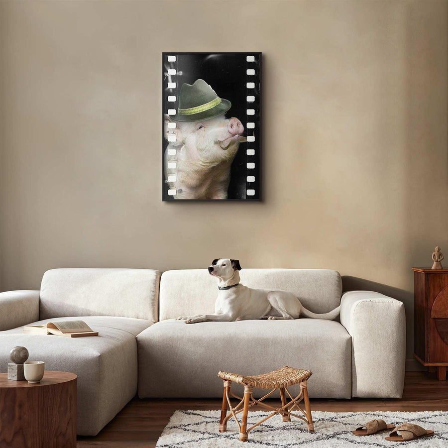 Poster - Pig with a Mustache Artgeist