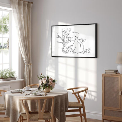 Leinwandbild - Quiet Charm of Nature (1-part) - Sleeping Koala in Black and White