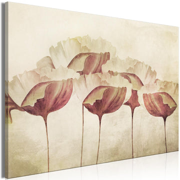Leinwandbild - Flowers in Beige (1 Part) Wide Artgeist