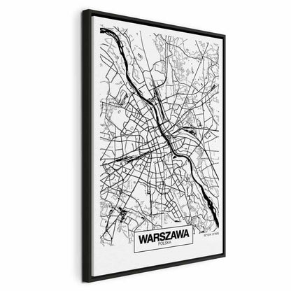 Leinwandbild - City Plan: Warszawa (1 Part) Vertical