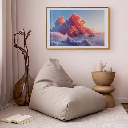 Poster - Dusk Spectacle: Clouds in Shades of Pink and Purple