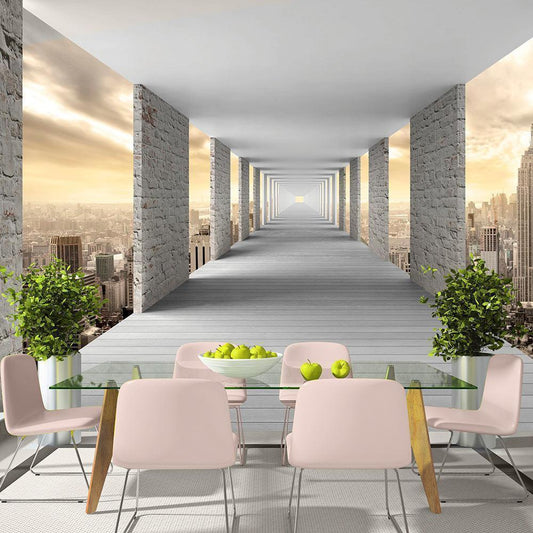 Fototapete Korridor zum Himmel – Architektonische Eleganz in luftiger Höhe