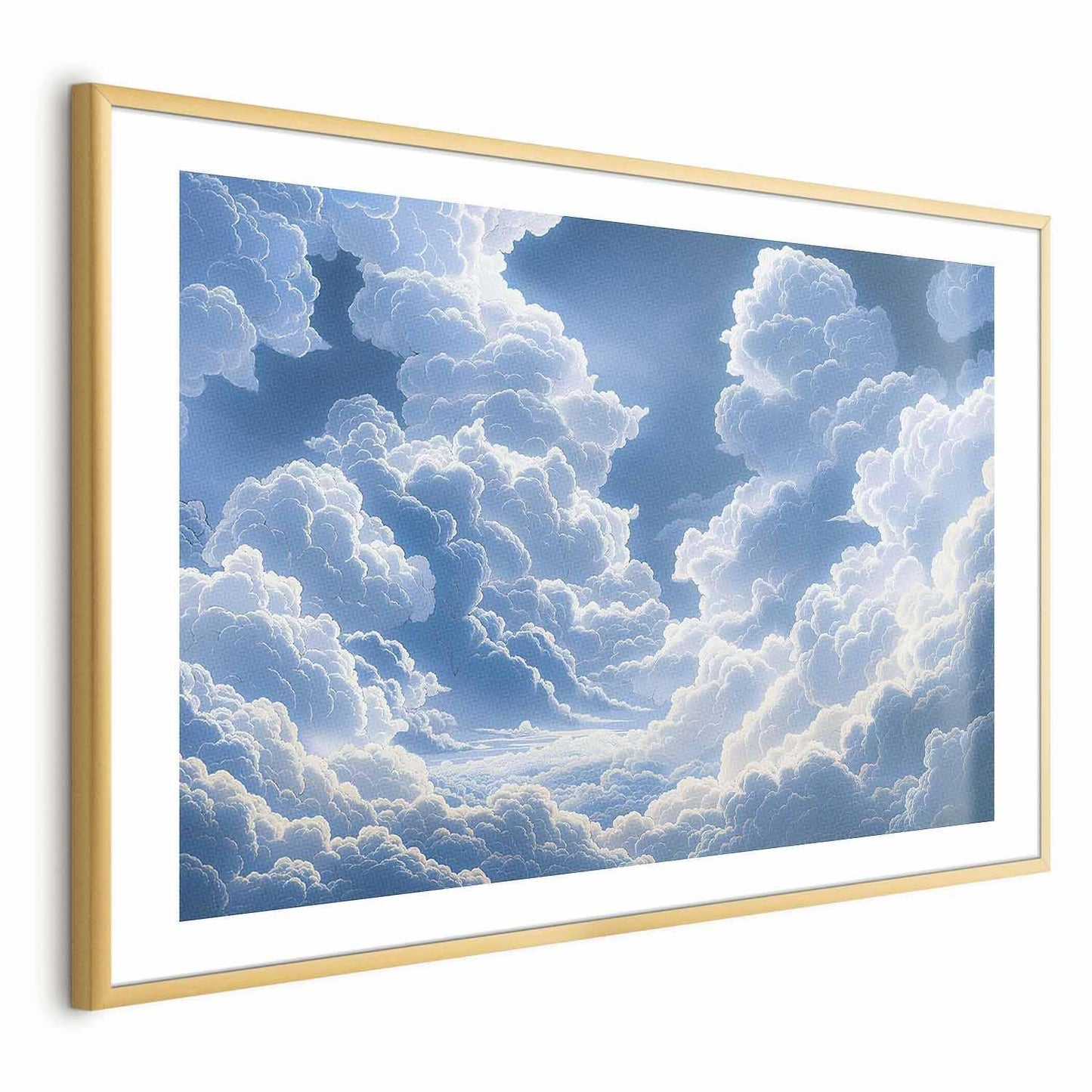 Poster - Blue Sky Breaking Through White, Fluffy Clouds Artgeist