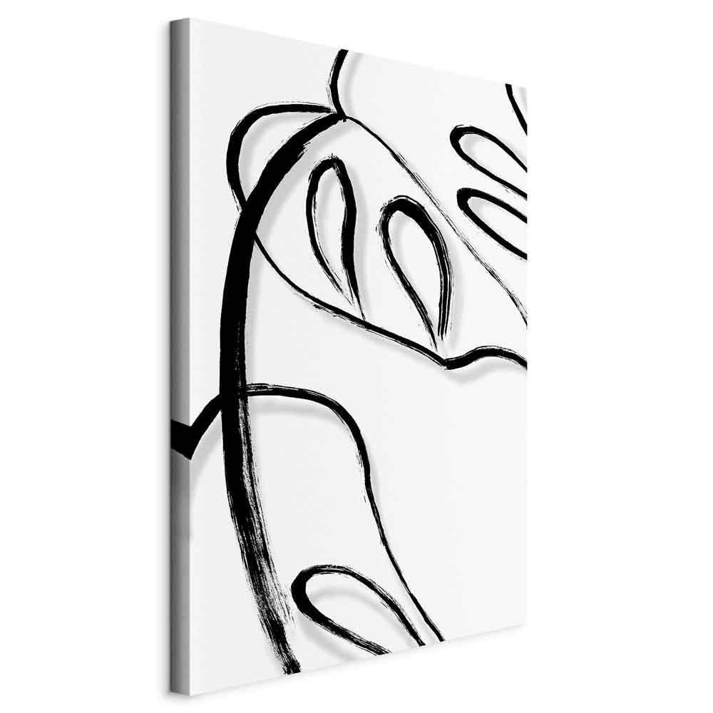Leinwandbild - White Monstera (1 Part) Vertical