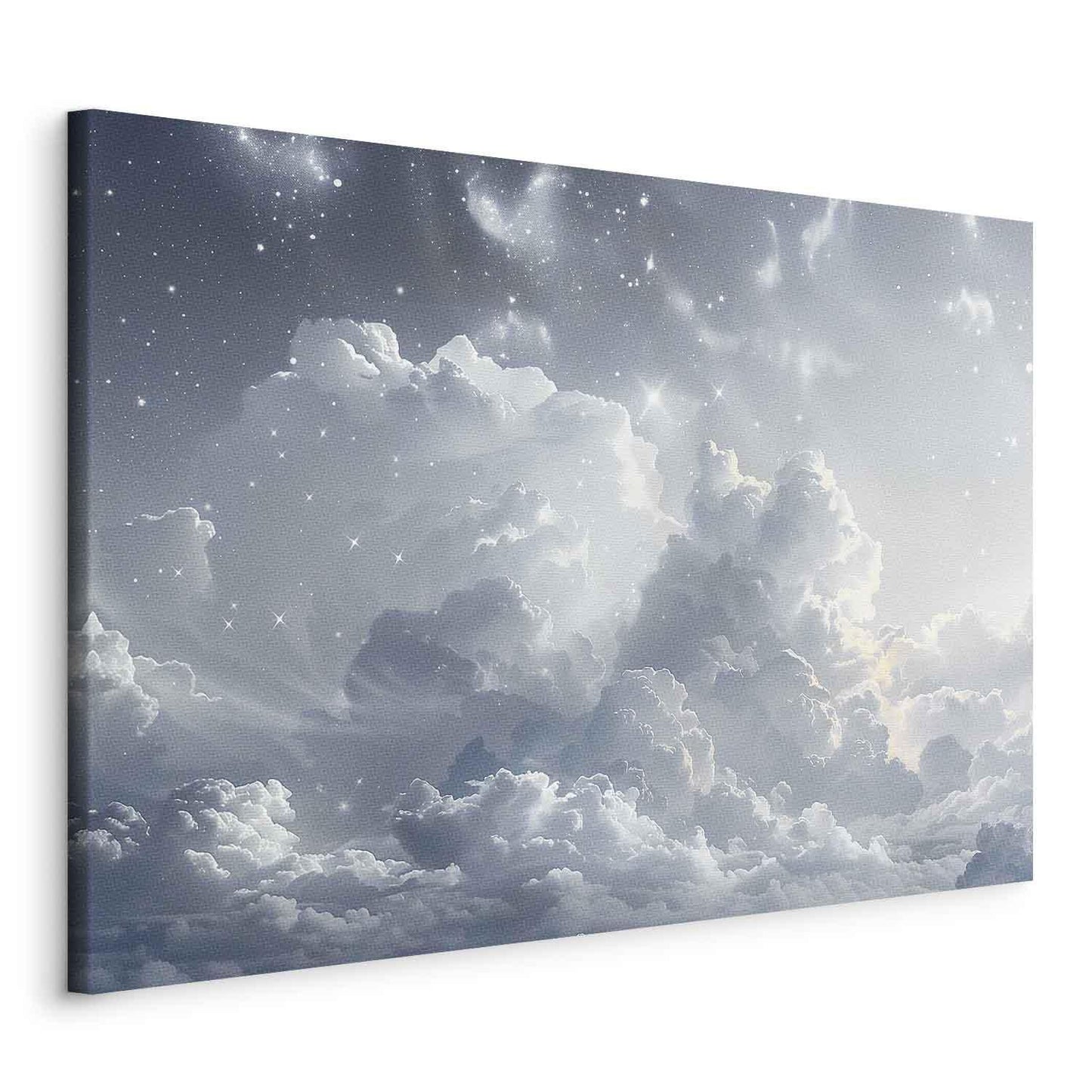 Leinwandbild - Astral Calm: Stars Scattered Over Delicate Clouds Artgeist