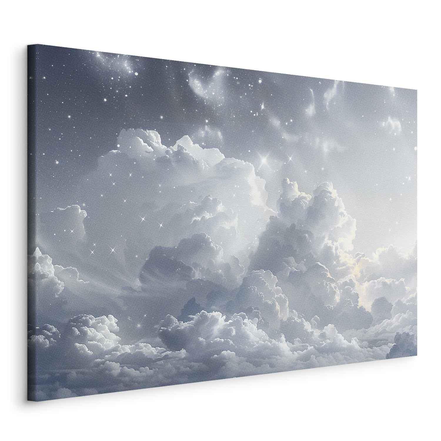 Leinwandbild - Astral Calm: Stars Scattered Over Delicate Clouds Artgeist