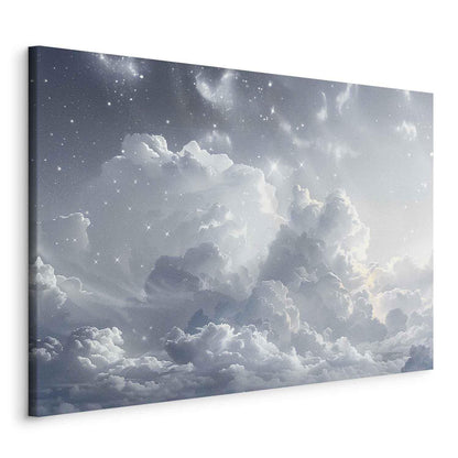 Leinwandbild - Astral Calm: Stars Scattered Over Delicate Clouds Artgeist