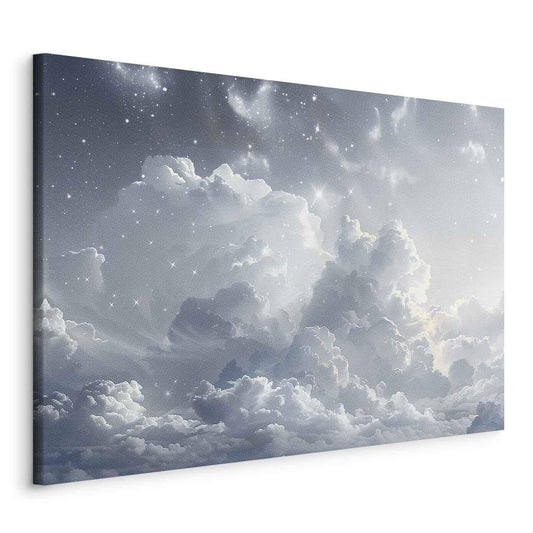 Leinwandbild - Astral Calm: Stars Scattered Over Delicate Clouds Artgeist