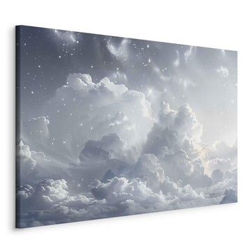 Leinwandbild - Astral Calm: Stars Scattered Over Delicate Clouds Artgeist