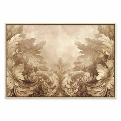 Leinwandbild - Carved Baroque Ornaments Rich Composition in Sepia Colors