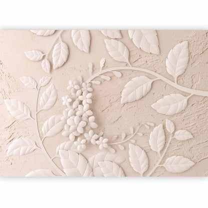 Fototapete „Paper Flowers Beige“ – Blumige Eleganz in zarten Tönen
