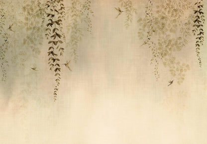 Fototapete - Beige Hummingbirds Artgeist