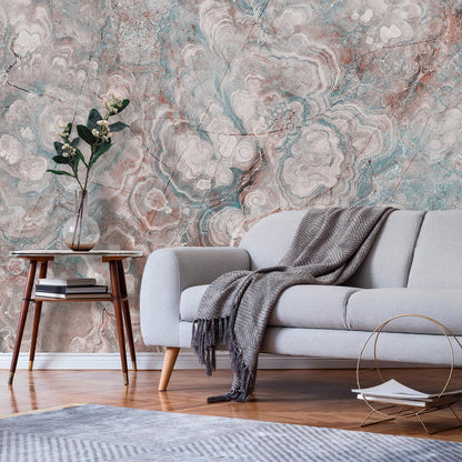 Fototapete - Marble Flowers - Natural Stone Structures in Pastel Colours Artgeist