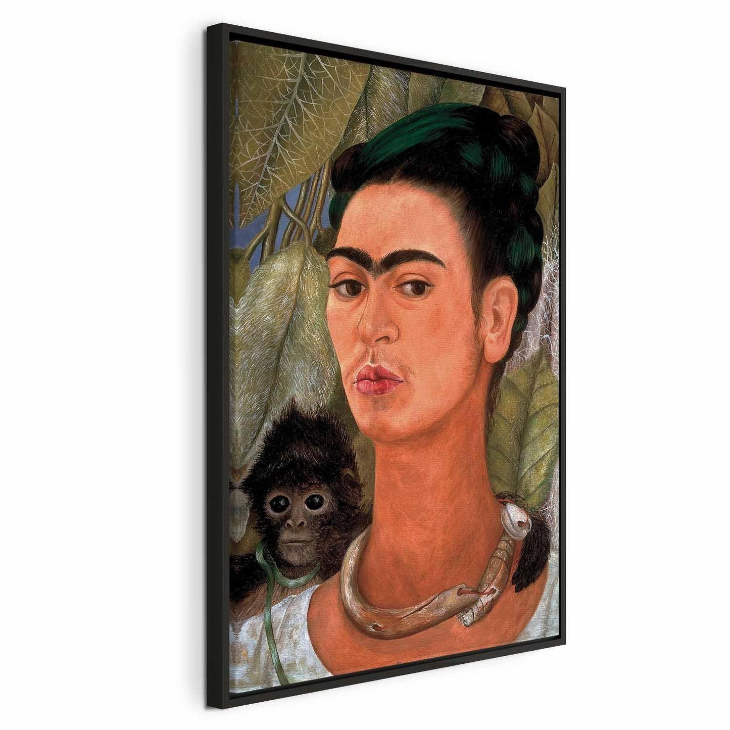 Leinwandbild - Frida Kahlo – Self-Portrait with Monkey