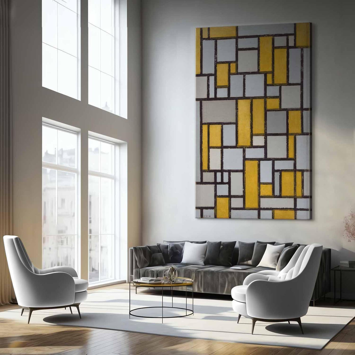 Wandbild XXL - Piet Mondrian – Composition with Grid 27