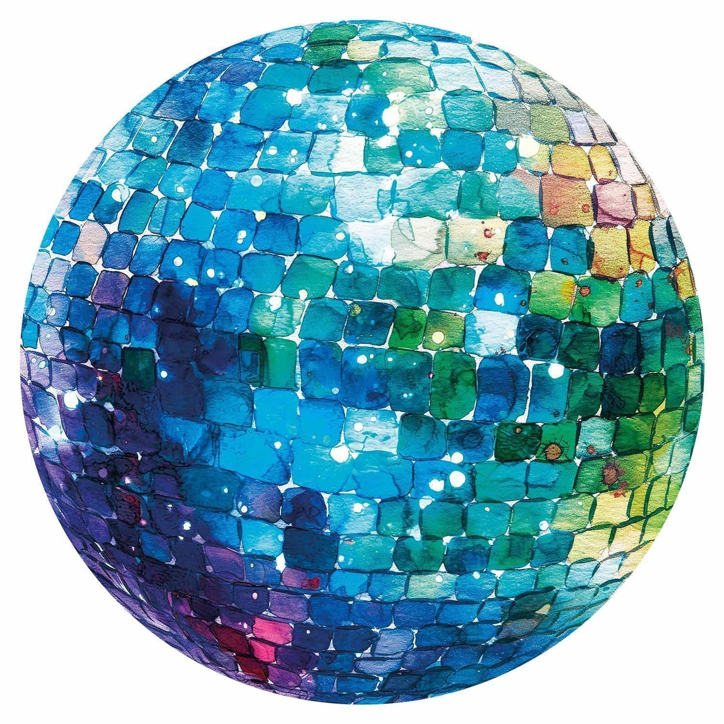 Runde Fototapete - Turquoise disco ball