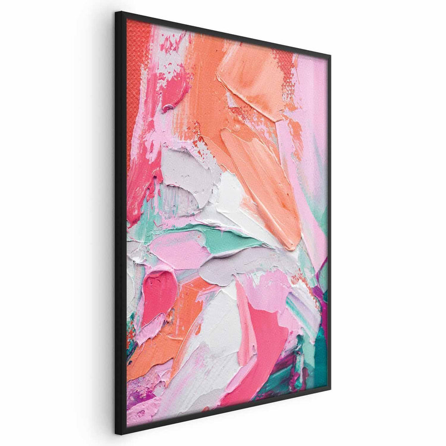 Poster - Pink Palette - vibrant shades of pink, orange, and green on canvas Artgeist
