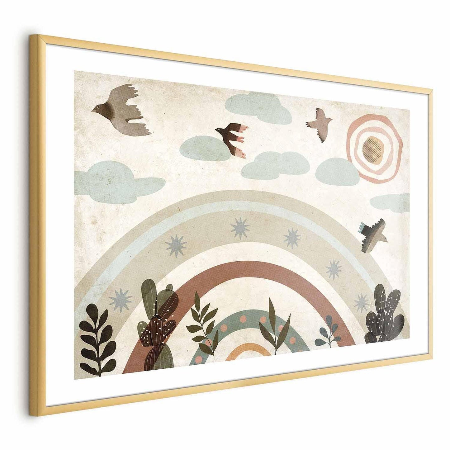 Poster - Rainbow and Birds