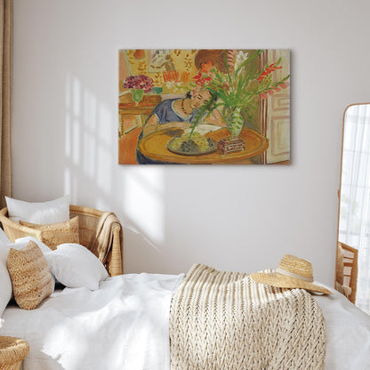 Leinwandbild - Henri Matisse – Woman with Gladioli
