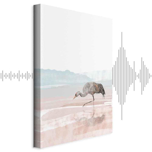 Leinwandbild - Crane in the Morning (1 Part) Vertical