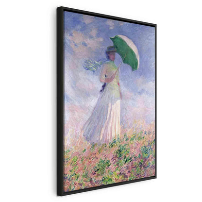 Leinwandbild - Woman with a Parasol, facing right Artgeist