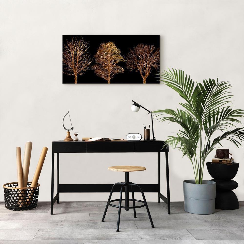 Leinwandbild - Golden Forest (1 Part) Wide