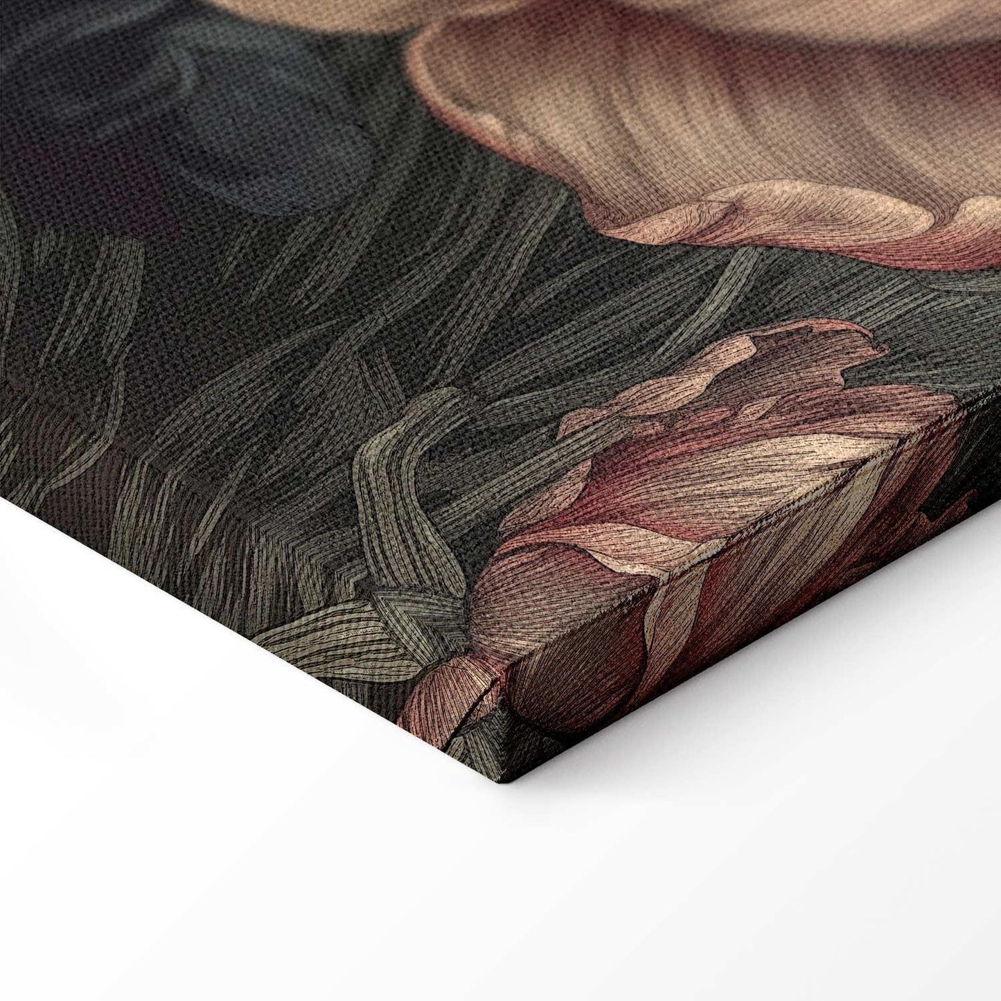 Leinwandbild - Flowers on a turquoise background