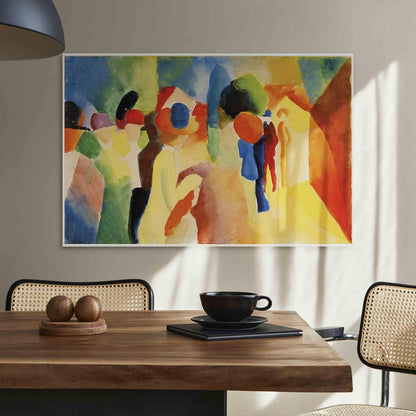 Leinwandbild - With a Yellow Jacket (August Macke) Artgeist