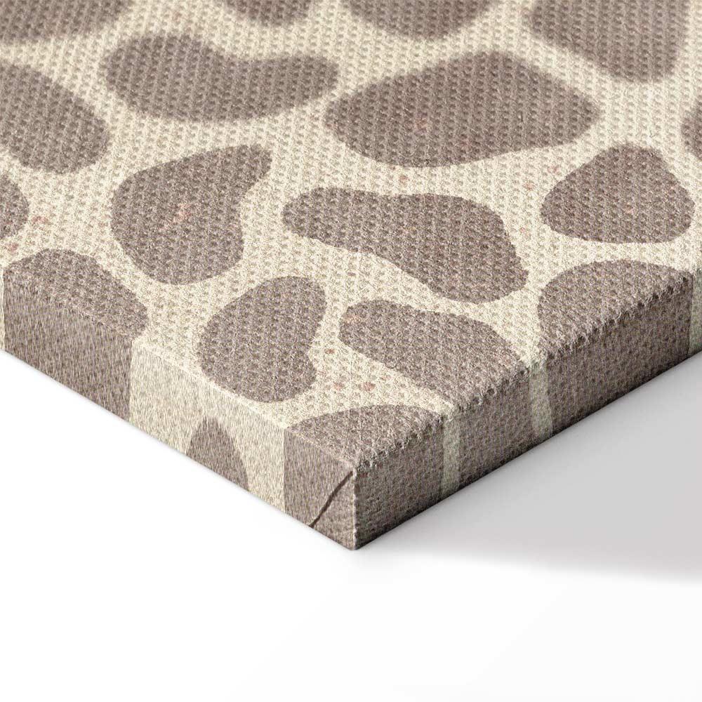 Leinwandbild - Salt Square - Colorful Illustrated Townhouses Against a Cloudy Sky Background