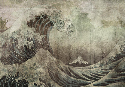 Fototapete - Great wave in Kanagwa in retro style - landscape of rough sea Artgeist