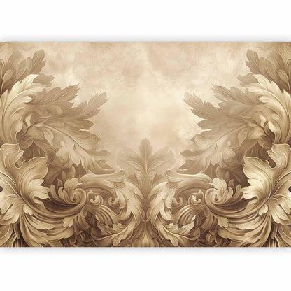 Fototapete - Carved Baroque Ornaments: Rich Composition in Sepia Colors Artgeist