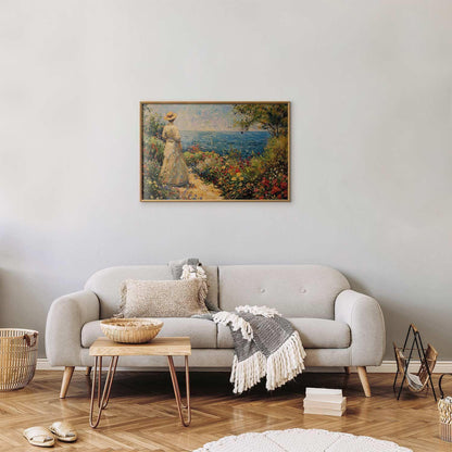 Poster - Nostalgic impression - a pensive woman contemplating