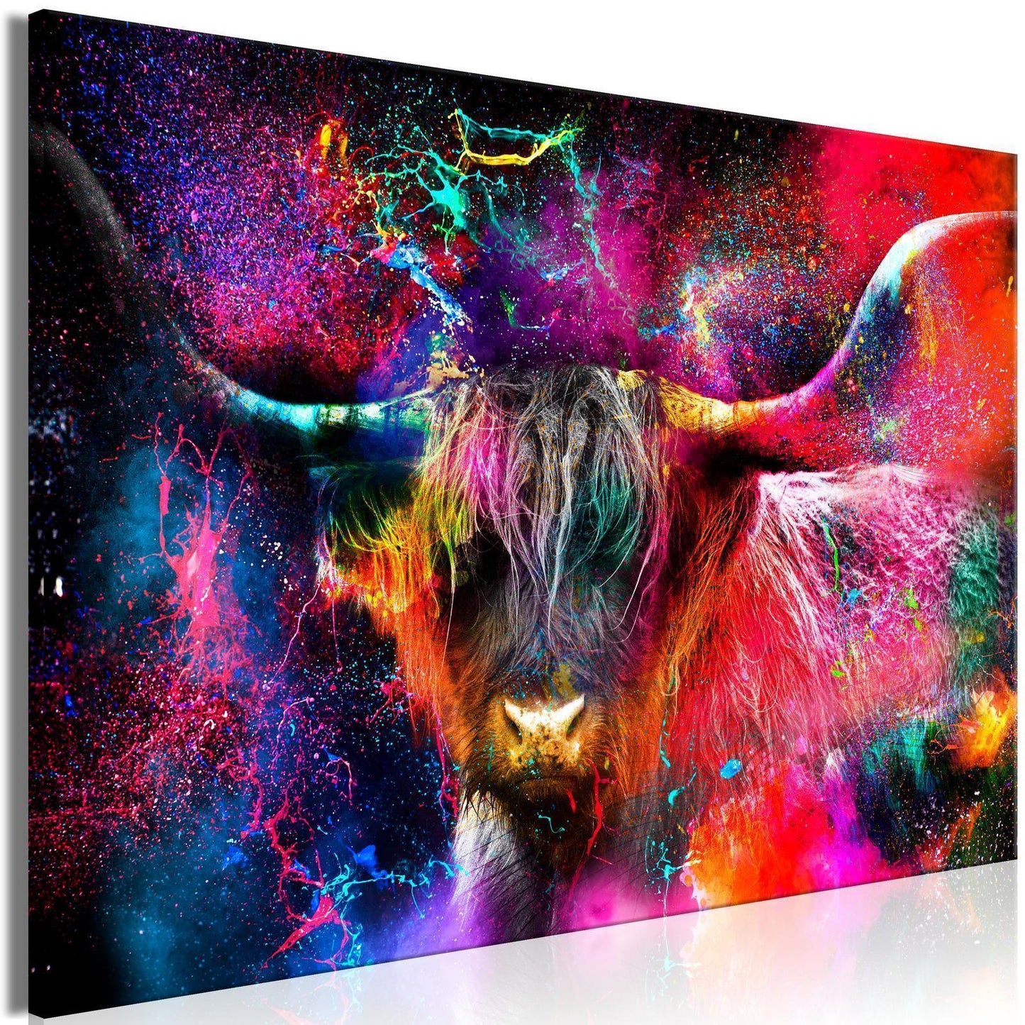 Leinwandbild - Colorful Bull (1 Part) Wide Artgeist