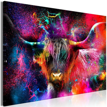 Leinwandbild - Colorful Bull (1 Part) Wide Artgeist