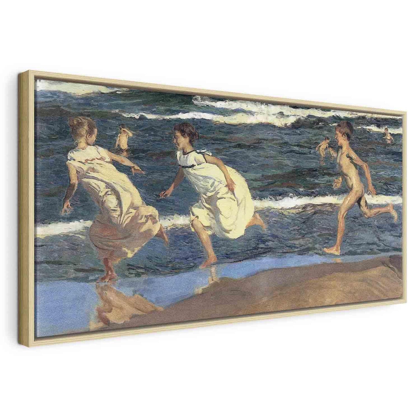 Leinwandbild - Joaquín Sorolla y Bastida – Running along the Beach