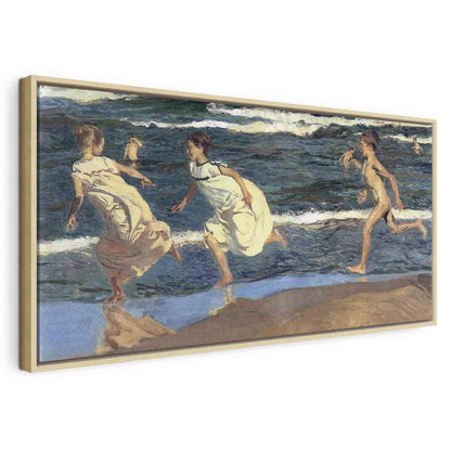 Leinwandbild - Joaquín Sorolla y Bastida – Running along the Beach