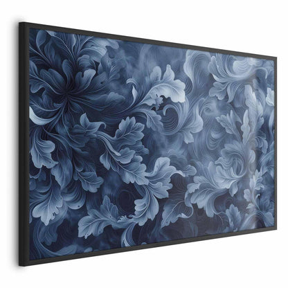 Poster - Dense, Dark Blue Abstract Ornaments Artgeist
