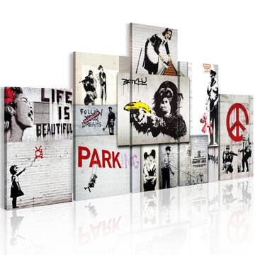 Leinwandbild - Street Crimes: Banksy Art