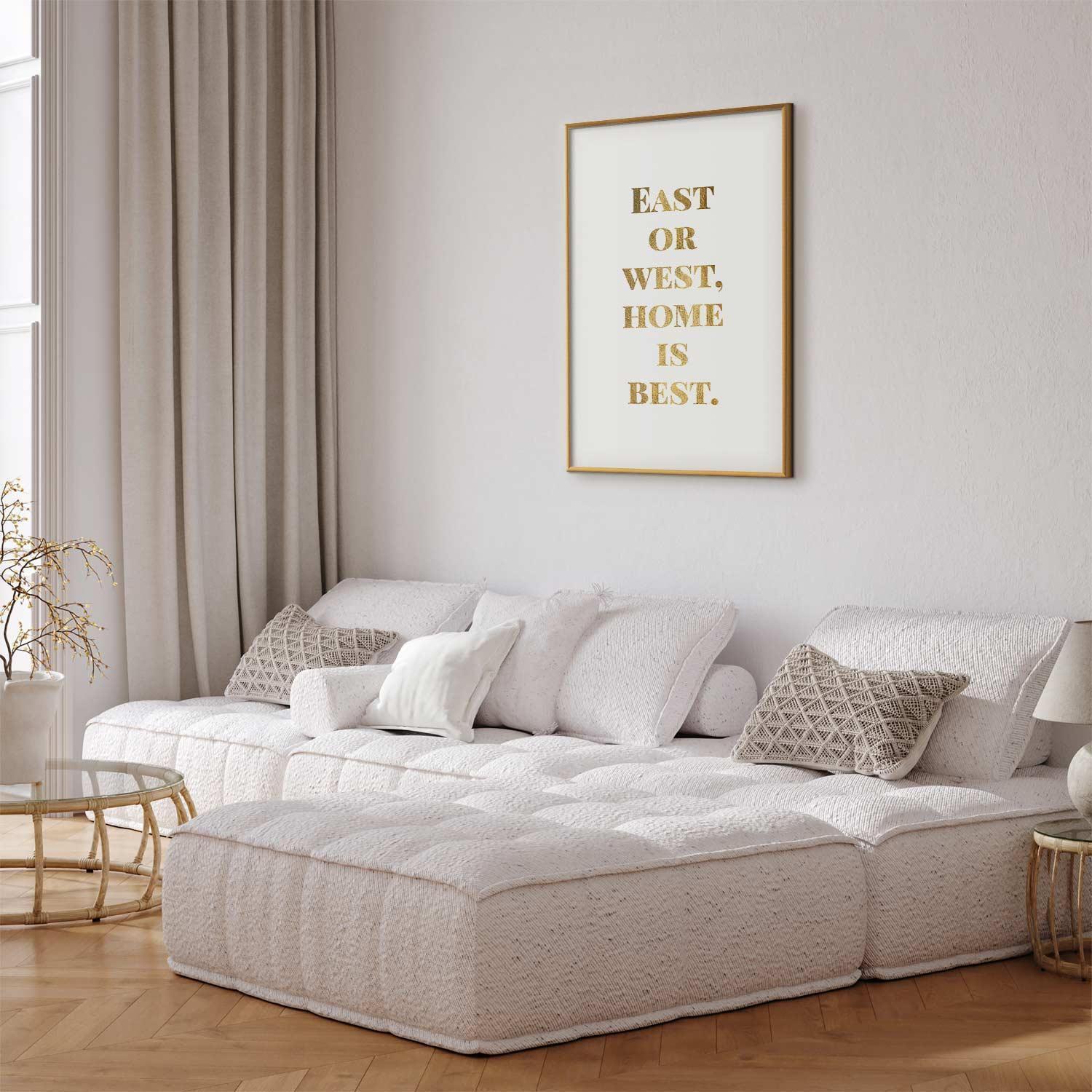 Poster - Gold Home Is Best Artgeist