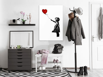 Leinwandbild - Banksy: Girl with Balloon (1 Part) Vertical Artgeist