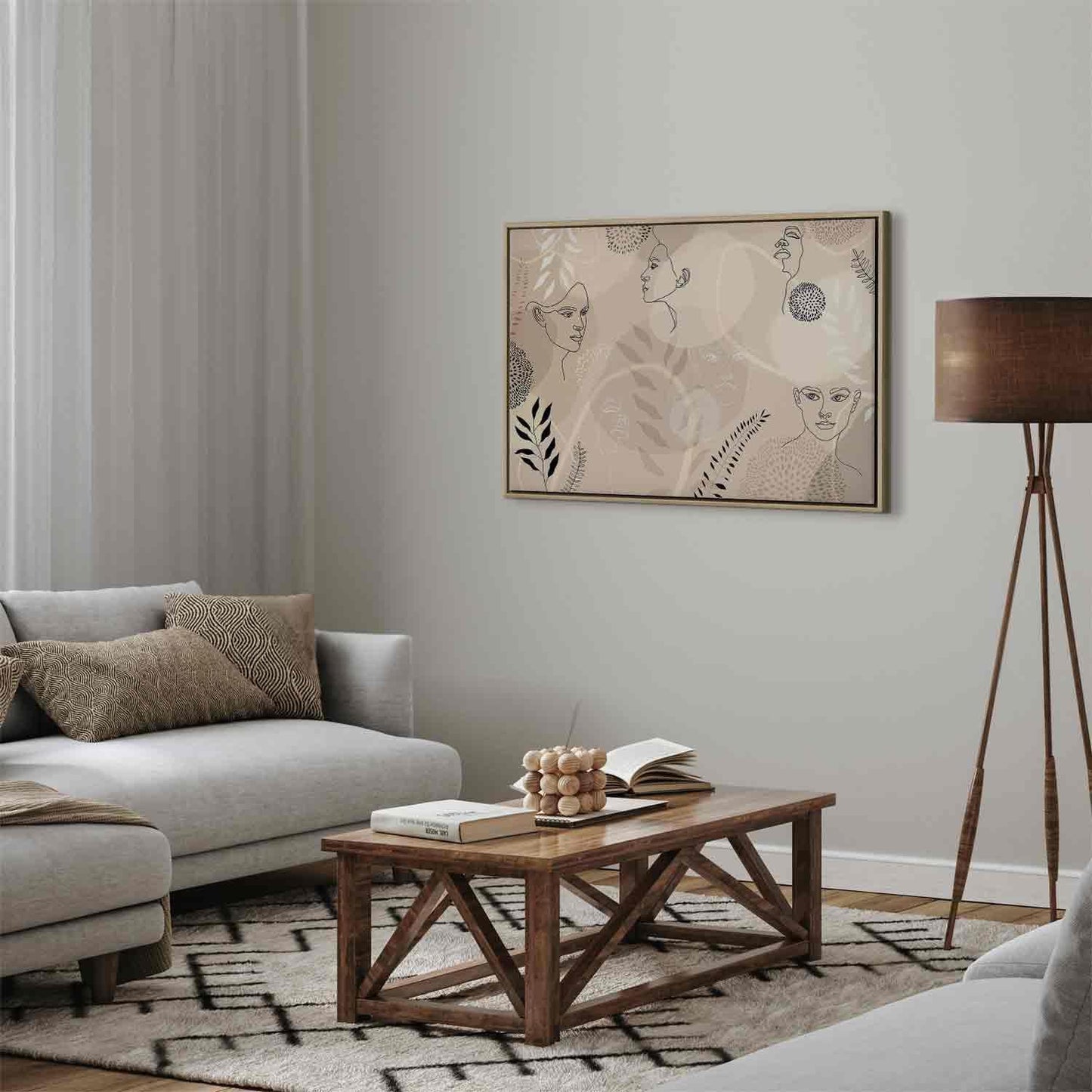 Leinwandbild - Feminine line art